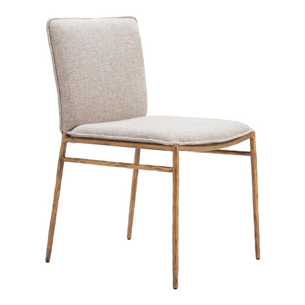 Nordvest Dining Chair Beige & Gold - Elegant, Durable Seating for Contemporary & Chic Dining Spaces