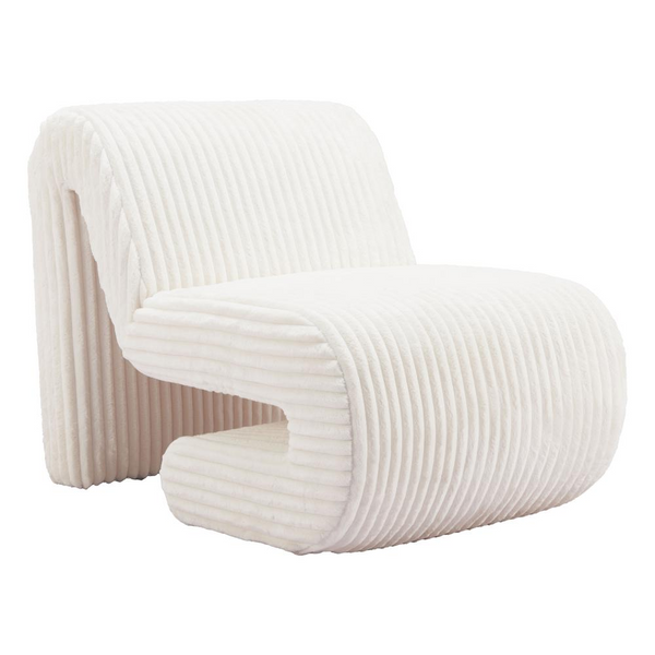 Opam Accent Chair in White – Modern, Glamorous, and Durable Seating