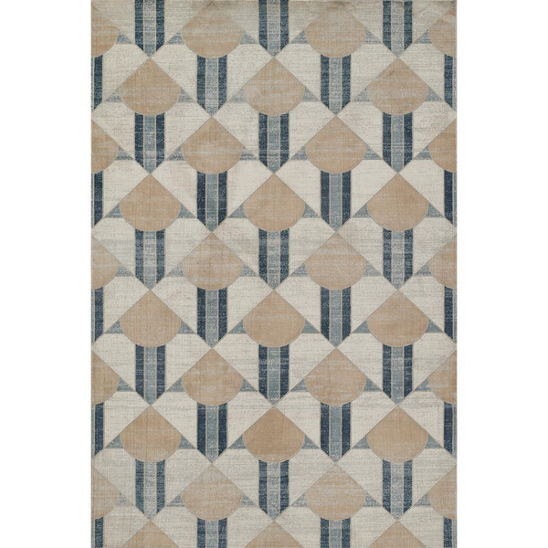 Contemporary Rectangle Area Rug, Blue, 8'11" X 12'6" - Modern Art Deco, Soft & Durable