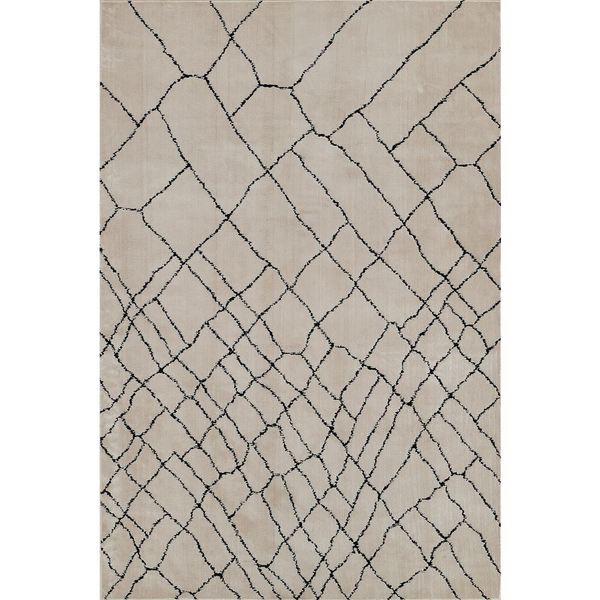 Contemporary Rectangle Area Rug, Ivory, 2' X 3' - Chic Minimalist Design