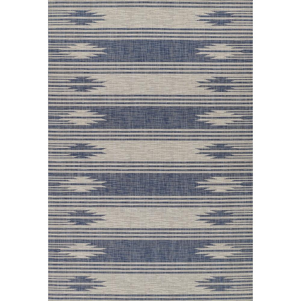 Transitional Rectangle Area Rug, Blue, 4'1" X 6' - High-Quality, Versatile Rug for Indoor and Outdoor Use