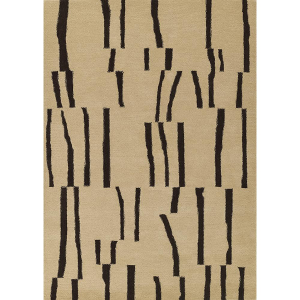 Contemporary Rectangle Area Rug, Ivory, 5' x 8' - Hand-Tufted New Zealand Wool