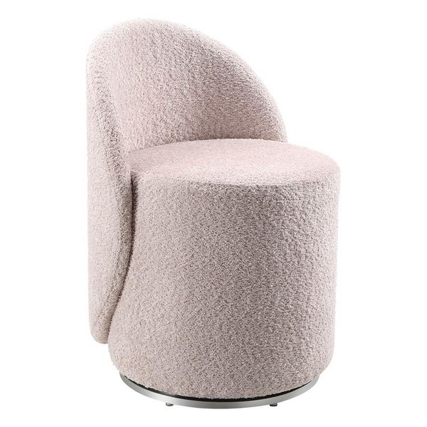 Lystra Swivel Vanity Chair - Chic & Modern Cottage Style in Cream Boucle Fabric