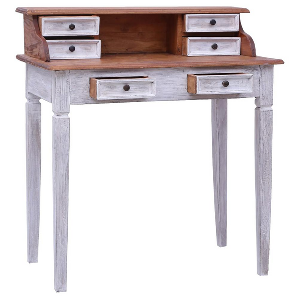 Rustic Writing Desk with Drawers - 35.4"x19.7"x39.8" - Solid Reclaimed Wood