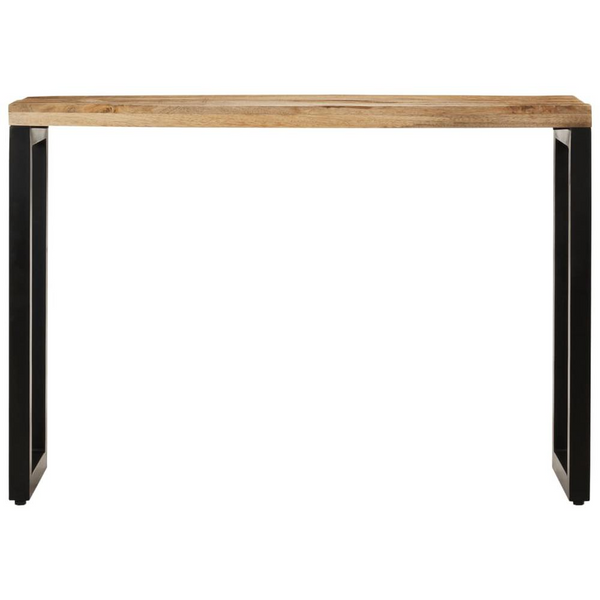 Stylish Console Table - 43.3"x13.8"x29.9" Solid Rough Wood Mango with Metal Feet