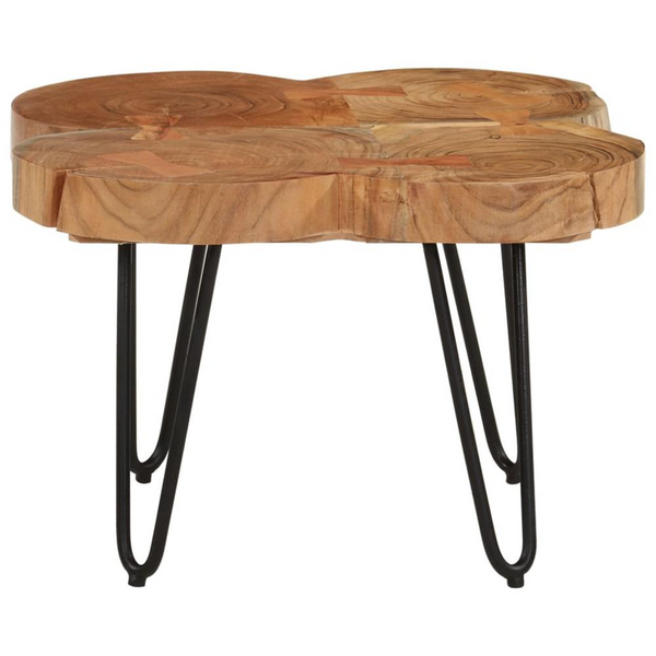 Solid Wood Acacia Coffee Table 14.2" | Industrial Style | Perfect Living Room Accent