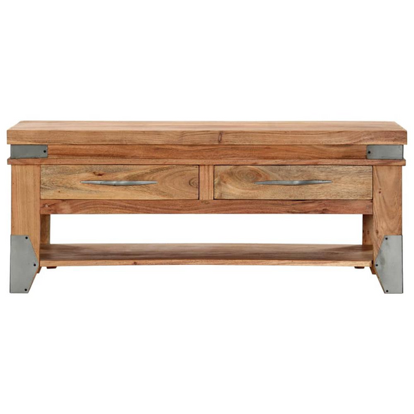 Rustic Solid Acacia Wood Coffee Table 43.3"x20.5"x17.7" - Durable & Stylish