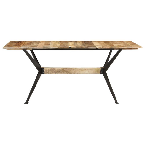 Solid Mango Wood Dining Table - 70.9x35.4x29.9 Inches - Industrial Style