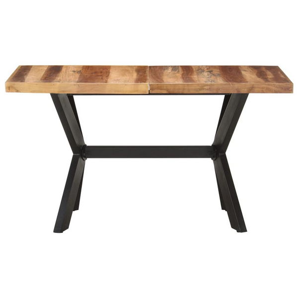 Dining Table 55.1"x27.6"x29.5" Solid Wood with Honey Finish - Industrial Style, Handcrafted Excellence