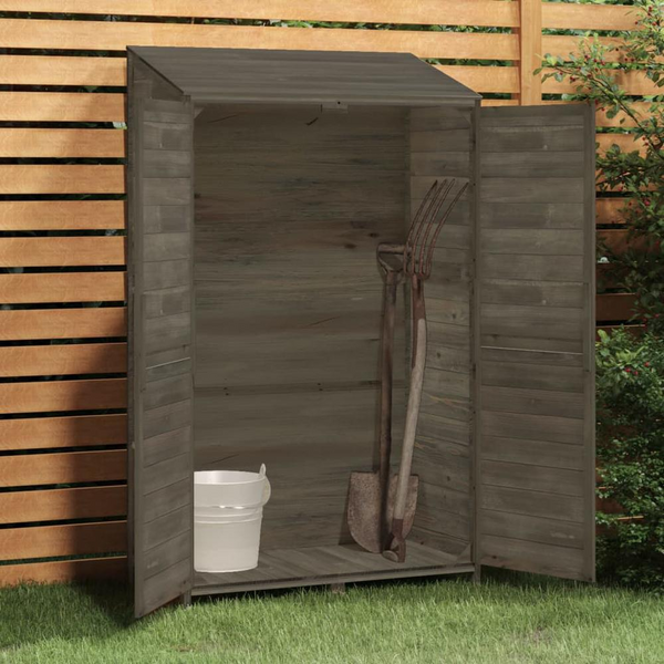 Garden Shed Anthracite 40.2"x20.5"x68.7" - Solid Fir Wood Outdoor Storage