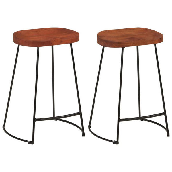 Gavin Bar Stools 2 pcs 17.7"x15.7"x24.8" Solid Wood Mango - Durable & Stylish Bar Chair