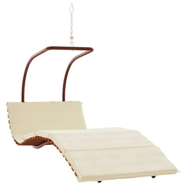 Luxurious Swing Chair with Cushion Fabric & Solid Wood Poplar Frame for Ultimate Outdoor Comfort