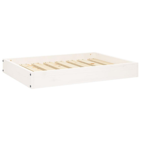 Dog Bed White 28.1"x21.3"x3.5" Solid Wood Pine - Comfortable and Stylish