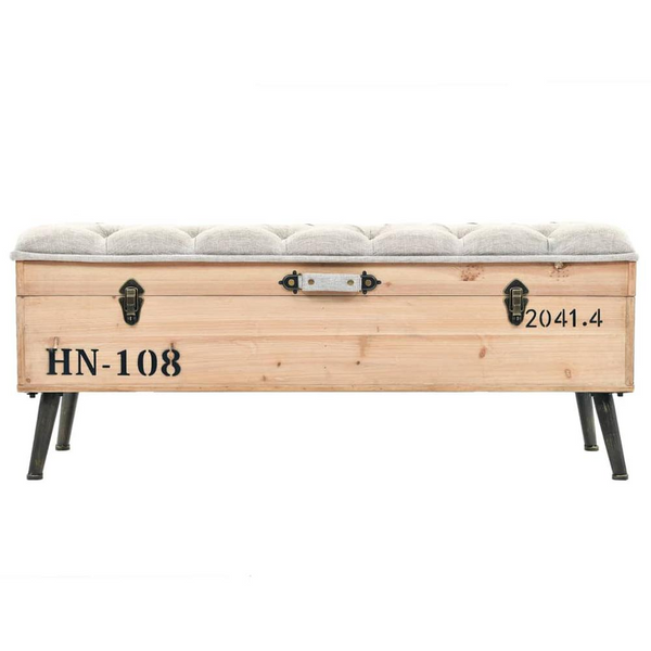 Storage Bench 43.3" Solid Wood Fir - Elegant & Functional Seating