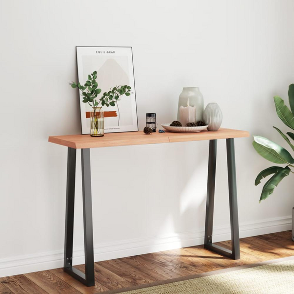 Solid Oak Wood Live Edge Table Top - Light Brown