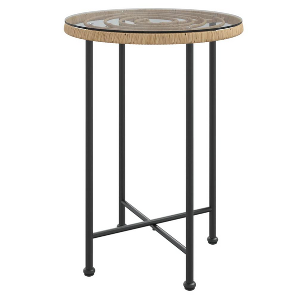 Dining Table˜21.7" Tempered Glass and Steel