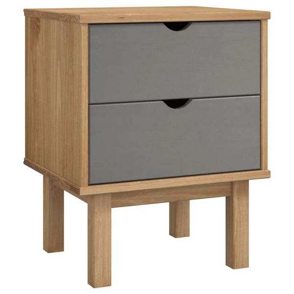 Buy Bedside Cabinet OTTA Brown&Gray - Solid Wood Pine | The Next Level of Style