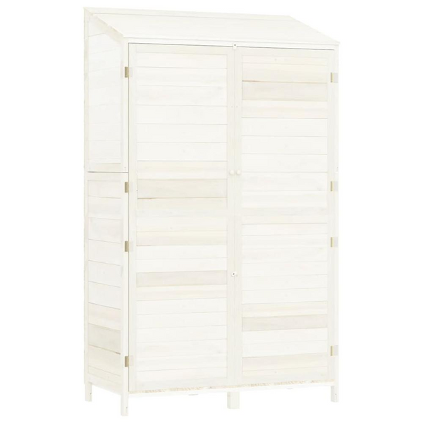 Garden Shed White 40.2"x20.5"x68.7" Solid Wood Fir - Durable Outdoor Storage Solution