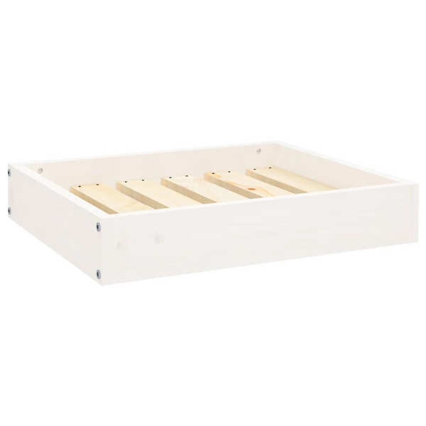 Premium Solid Wood Pine Dog Bed - White, 20.3"x17.3"x3.5" - Comfortable & Stylish Pet Furniture