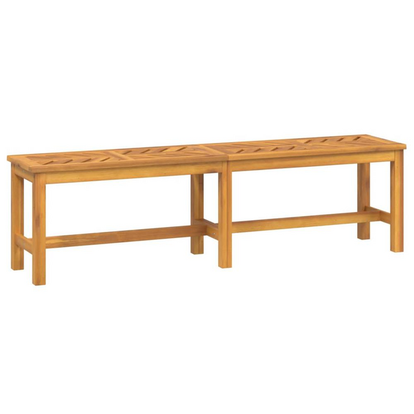 Elegant Patio Bench 59.1" in Solid Acacia Wood with Fishbone Slats - Durable & Stylish Outdoor Seating