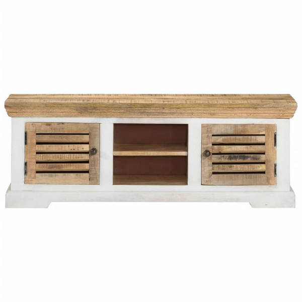 TV Stand 43.3"x11.8"x15.7" Solid Wood Mango - Rustic Charm for Your Interior