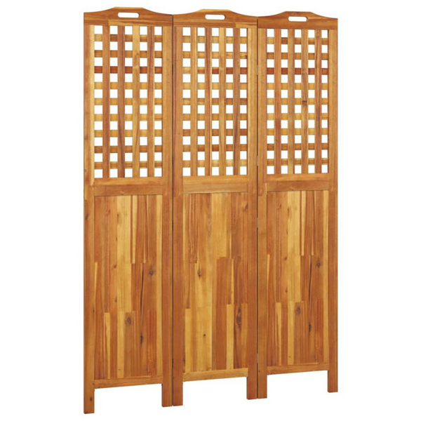 3-Panel Room Divider 47.8"x0.8"x70.9" - Solid Acacia Wood Privacy Screen