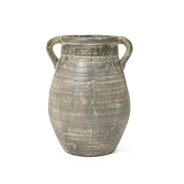 Rustic Farmhouse Brown Jug Terracotta Vase - 13-Inch Tall | Handcrafted Decor