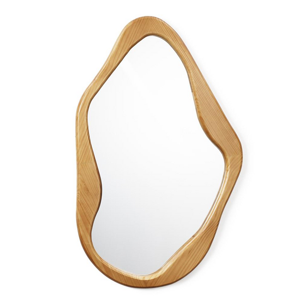 Organic Pine Wood Frame Free Form Wall Mirror - Natural Design, High Quality Materials