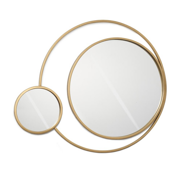 Orbit Modern Gold Metal Frame Round Wall Mirror - Elegant and Stylish