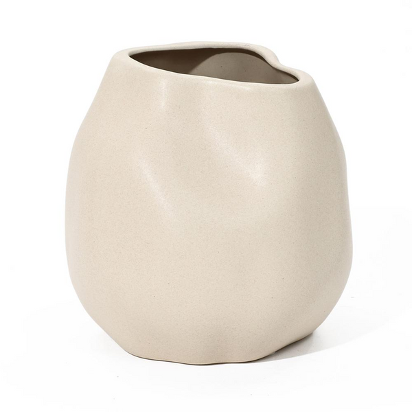 Elegant Ivory White Ceramic Modern Round Vase - Perfect Accent for Home Decor