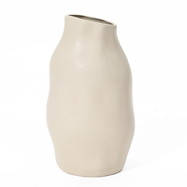 Ivory White Ceramic Modern Tall Vase - Elegant Home Decor Accent Piece