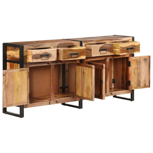 Elegant Sideboard 67.7"x13.8"x31.5" | Solid Acacia Wood | Honey Finish