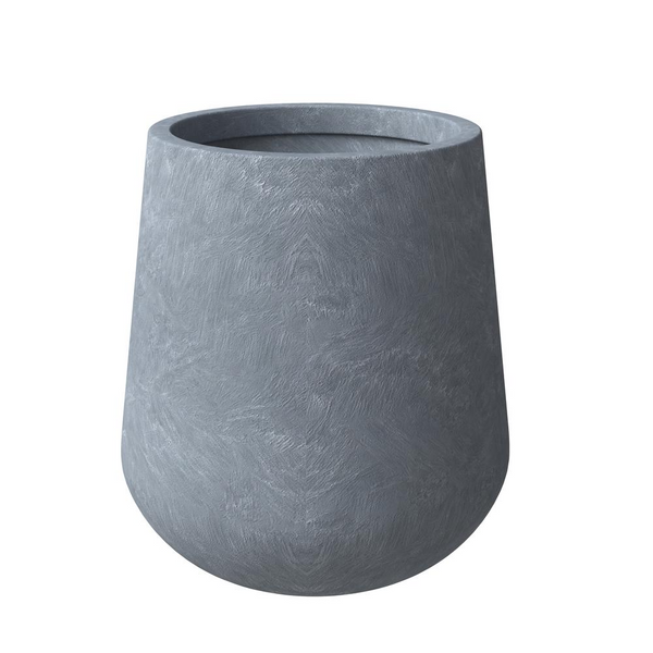 Orchid Series Poly Stone Planter in Aged Concrete - 27.6" Dia x 27.6" High - Elegant and Durable for Indoor & Outdoor Use