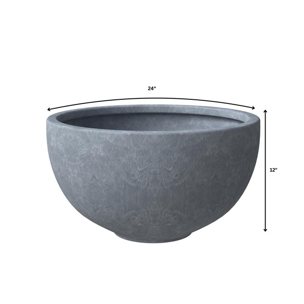 Iris Planter Set Grey - Modern Fiberstone & Clay Planter for Indoor & Outdoor Use