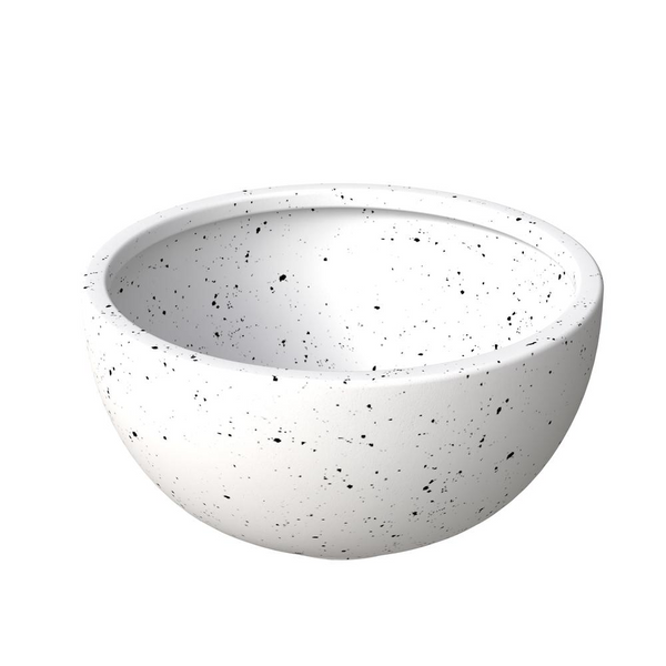 Iris Fiberstone Planter in White 9 Dia - Modern Elegance for Indoor and Outdoor Spaces