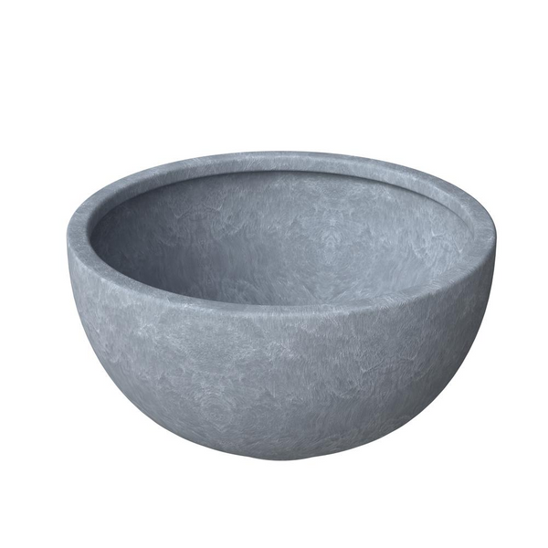 Iris Fiberstone Planter in Grey 12 Dia - Modern & Durable Indoor/Outdoor Pot