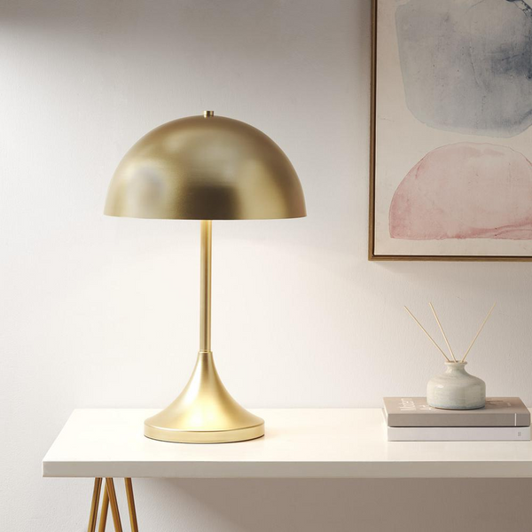 Dome-Shaped 2-Light Metal Table Lamp