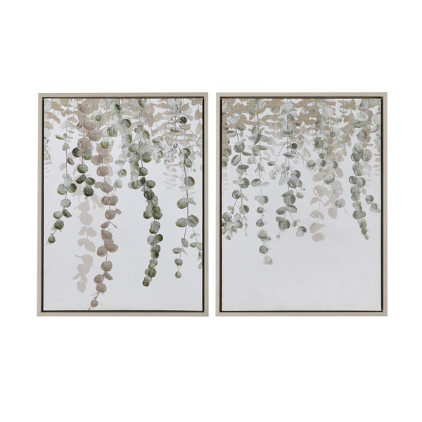 Eucalyptus 2-piece Framed Canvas Wall Decor Set - Nature-inspired Art for Your Home