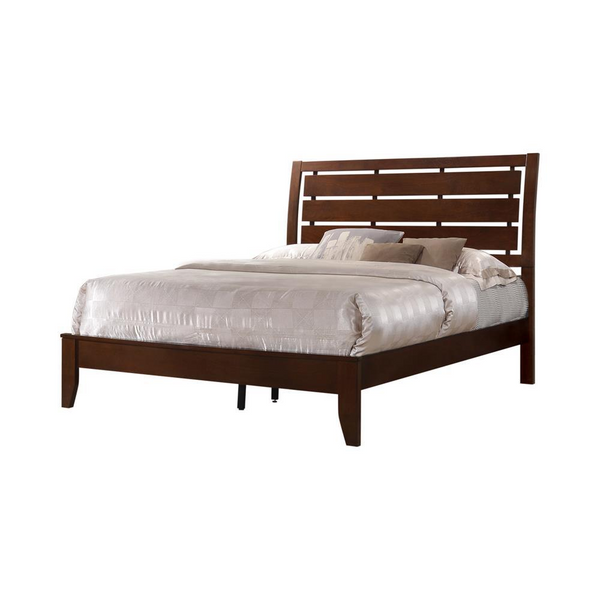 Serenity Queen Panel Bed in Rich Merlot - Elegant & Versatile Bedroom Furniture