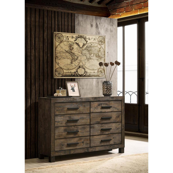 Woodmont 8-drawer Dresser in Rustic Golden Brown | Rustic Style Bedroom Furniture