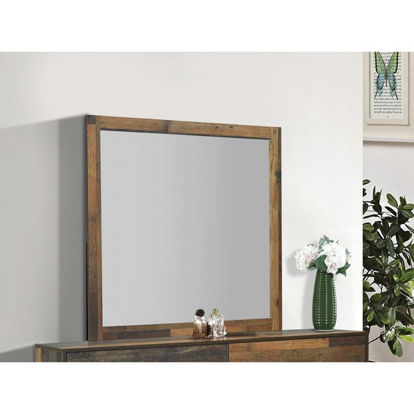 Sidney Square Dresser Mirror Rustic Pine - Enhance Your Space with Rustic Elegance