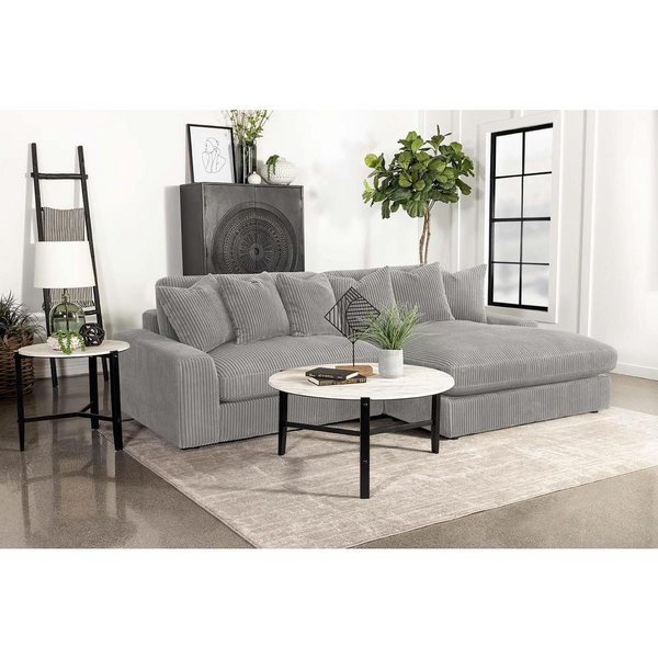 Blaine Upholstered Reversible Sectional Sofa - Elegant Fog Gray