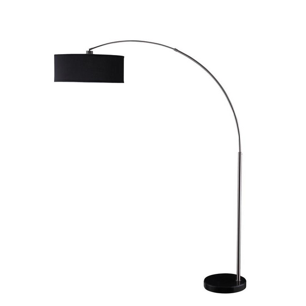 Kawke Drum Shade Floor Lamp Black and Chrome