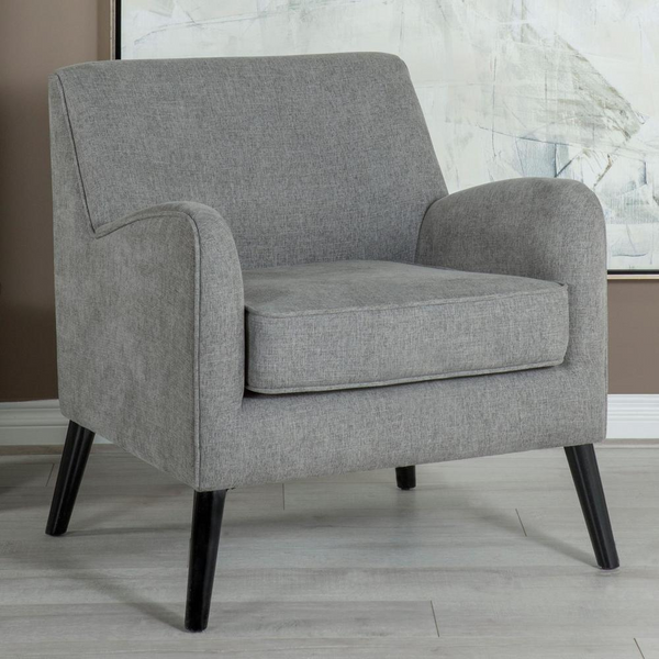 Charlie Upholstered Accent Chair with Reversible Seat Cushion - Modern Comfort in Neutral Chenille Fabric