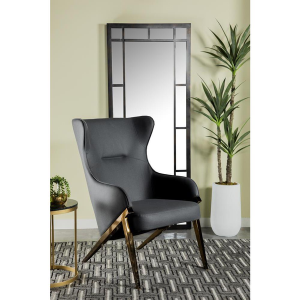 Walker Upholstered Accent Chair Slate and Bronze - Stylish Wingback Design