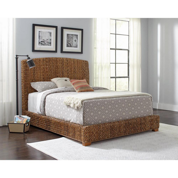 Laughton Hand-Woven Banana Leaf California King Bed Amber - Tropical Style and Comfort