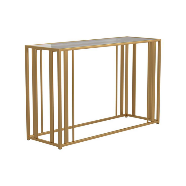 Adri Metal Frame Sofa Table Matte Brass - Modern and Stylish Design