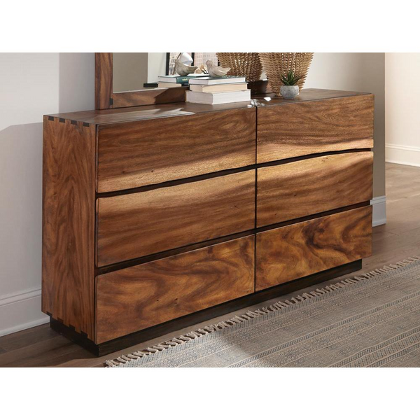 Winslow 6-drawer Dresser Smokey Walnut and Coffee Bean - Stunning Craftsmanship, Ample Storage