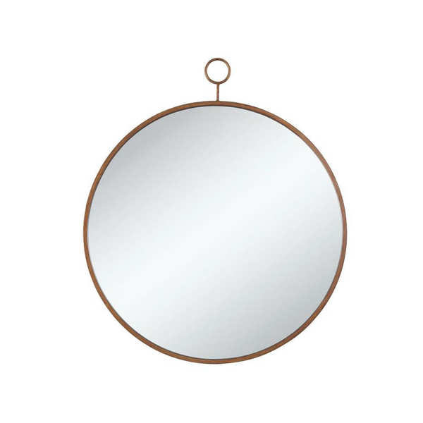 Eulaina Gold Round Wall Mirror - Elegant Circular Design for Modern Decor