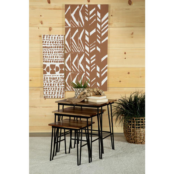 Nayeli 3-piece Nesting Table with Hairpin Legs - Natural and Black